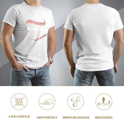 Inkmay Casual  Cotton T-shirt Baseball Stitch Pattern Print Art Design Unisex T-shirtEverydayWear SoftWear T-Shirt