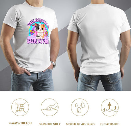 Inkmay Casual  Cotton T-shirt Chlamydia Survivor Cat With Butterflies Design Unisex T-shirtEdition Refined T-Shirt