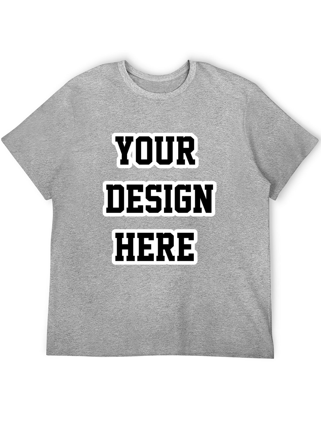 Custom adult heat transfer short-sleeved T-shirts  gray