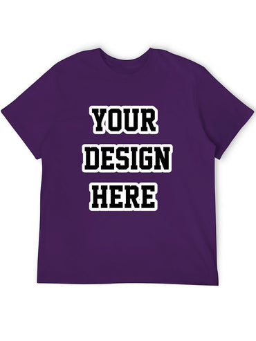 Custom adult heat transfer short-sleeved T-shirts  purple