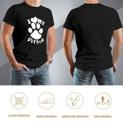 Inkmay Casual  Cotton T-shirt Paw Print With I Love My Unisex T-shirtAllDay AllSeason T-Shirt
