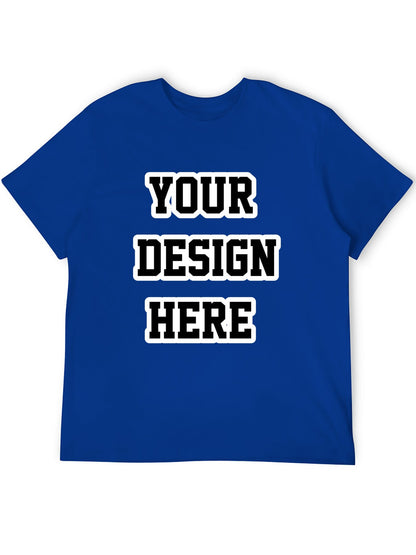 Custom adult heat transfer short-sleeved T-shirts  Blue
