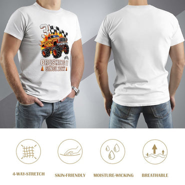 Inkmay Casual  Cotton T-shirt Wolves Howling Under Moonlit Night Sky Unisex T-shirtClassicSeries Fade-Proof T-Shirt