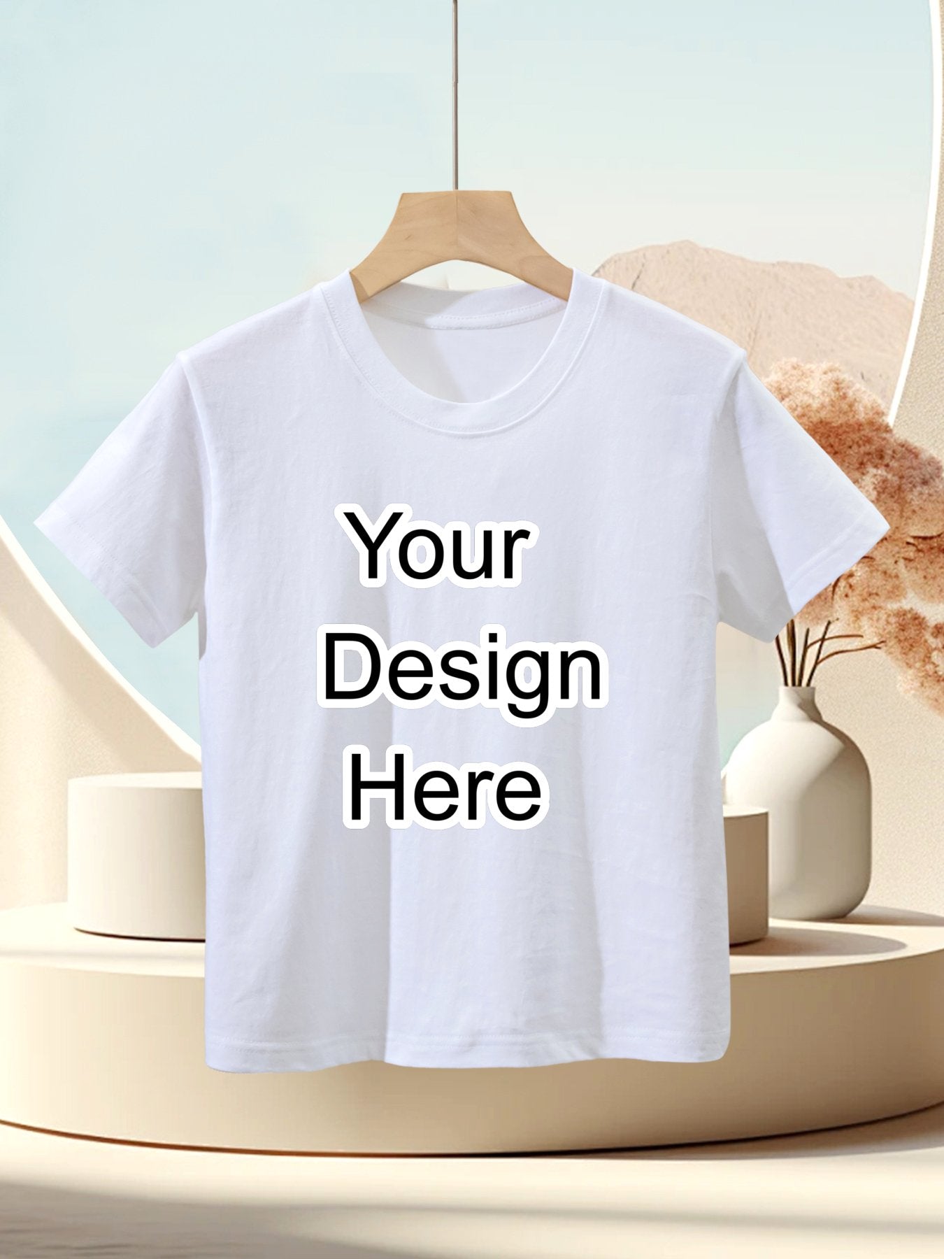 Custom white children's heat transfer T-shirt