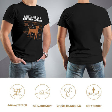 Inkmay Casual  Cotton T-shirt Anatomy Of A Fox Red Labrador Unisex T-shirtLightweight Colorfast T-Shirt