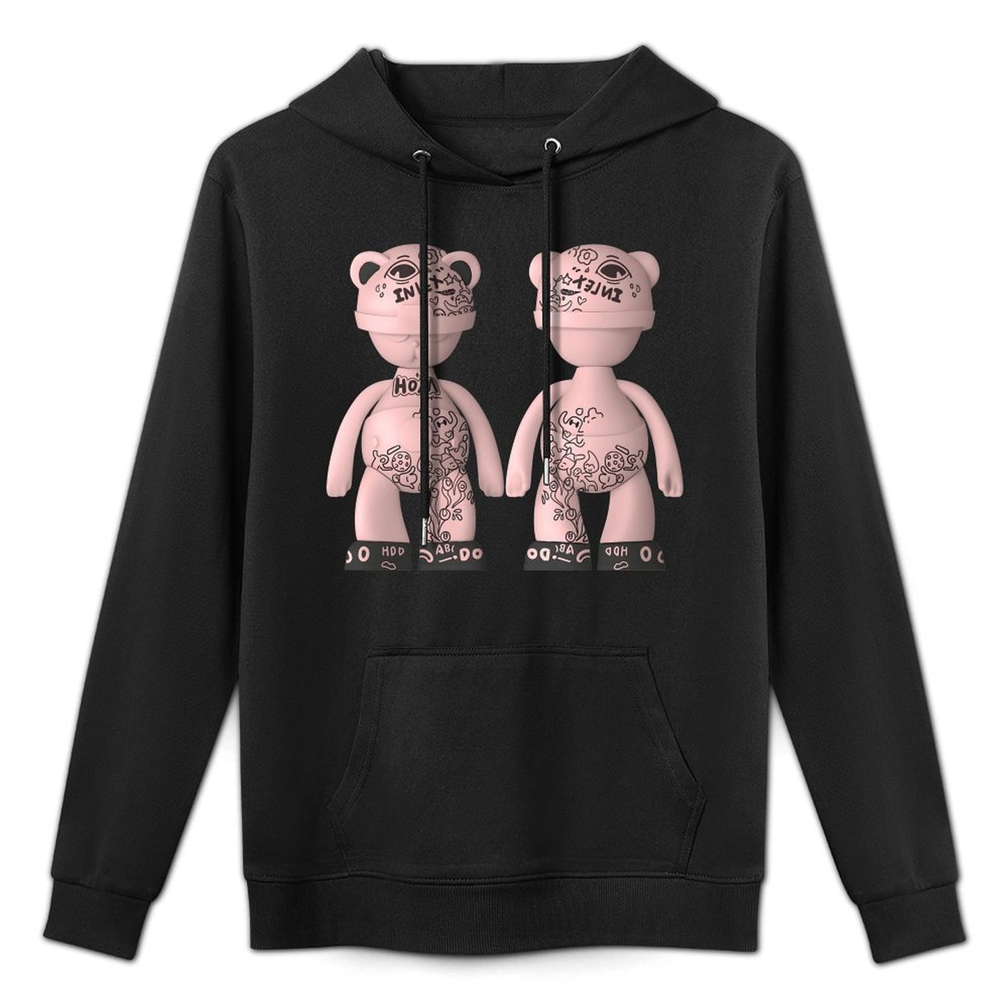 Hoodie Front PatternCrew Neck Clean