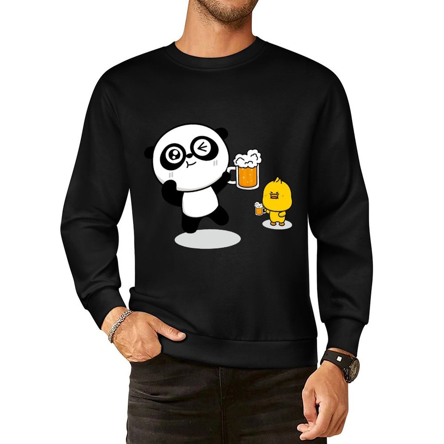 Front Patterned Long Sleeve TopSleek Cotton