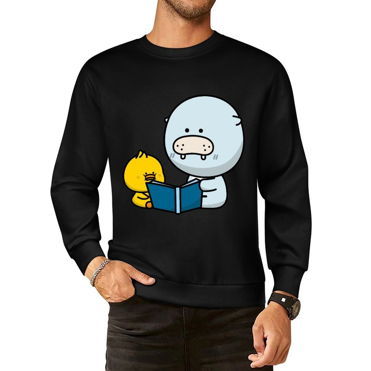 Front Patterned Long Sleeve TopRelaxed RelaxFit