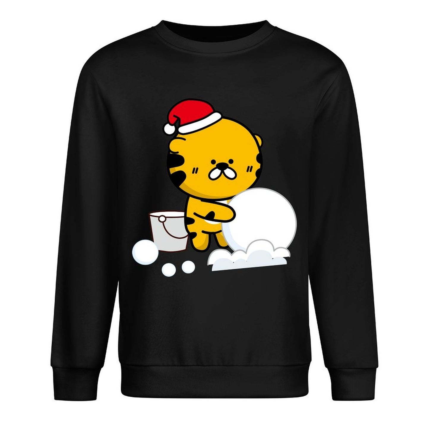 Front Patterned Long Sleeve TopSport Crew Neck