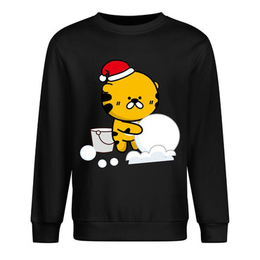 Front Patterned Long Sleeve TopSport Crew Neck