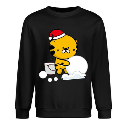 Front Patterned Long Sleeve TopSport Crew Neck