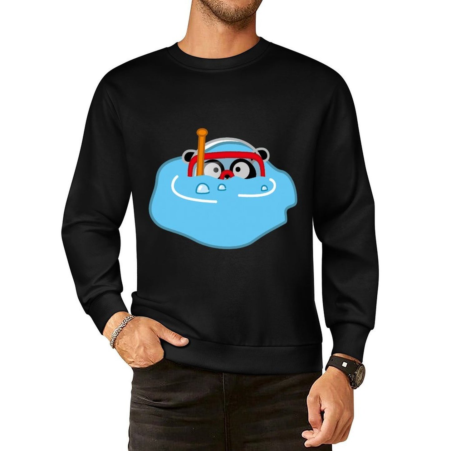 Front Patterned Long Sleeve TopRegular Moisture-Wicking