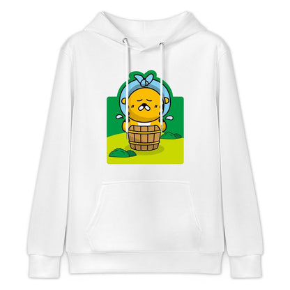 Batch-Printed Natural Front Graphic Hoodies