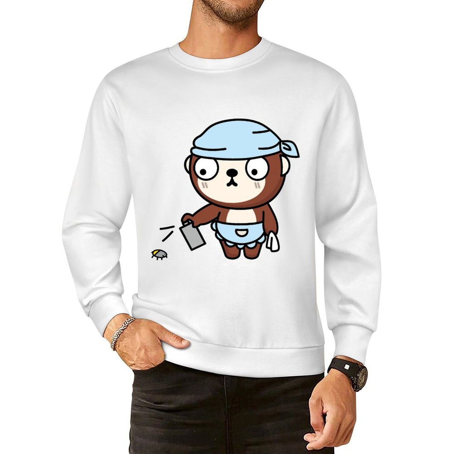 Front Patterned Long Sleeve TopNatural Reliable