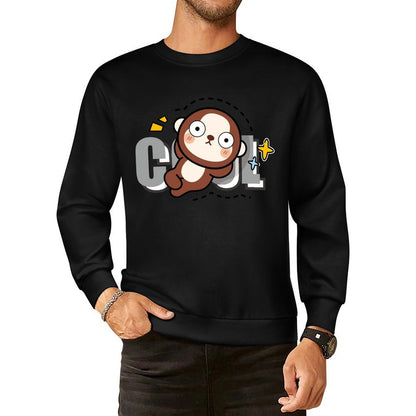 Front Patterned Long Sleeve TopColorfast Double-Stitched