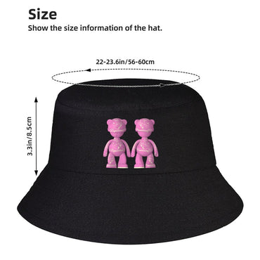 Shiny Finish Black Bucket Hat with Logo Graphic