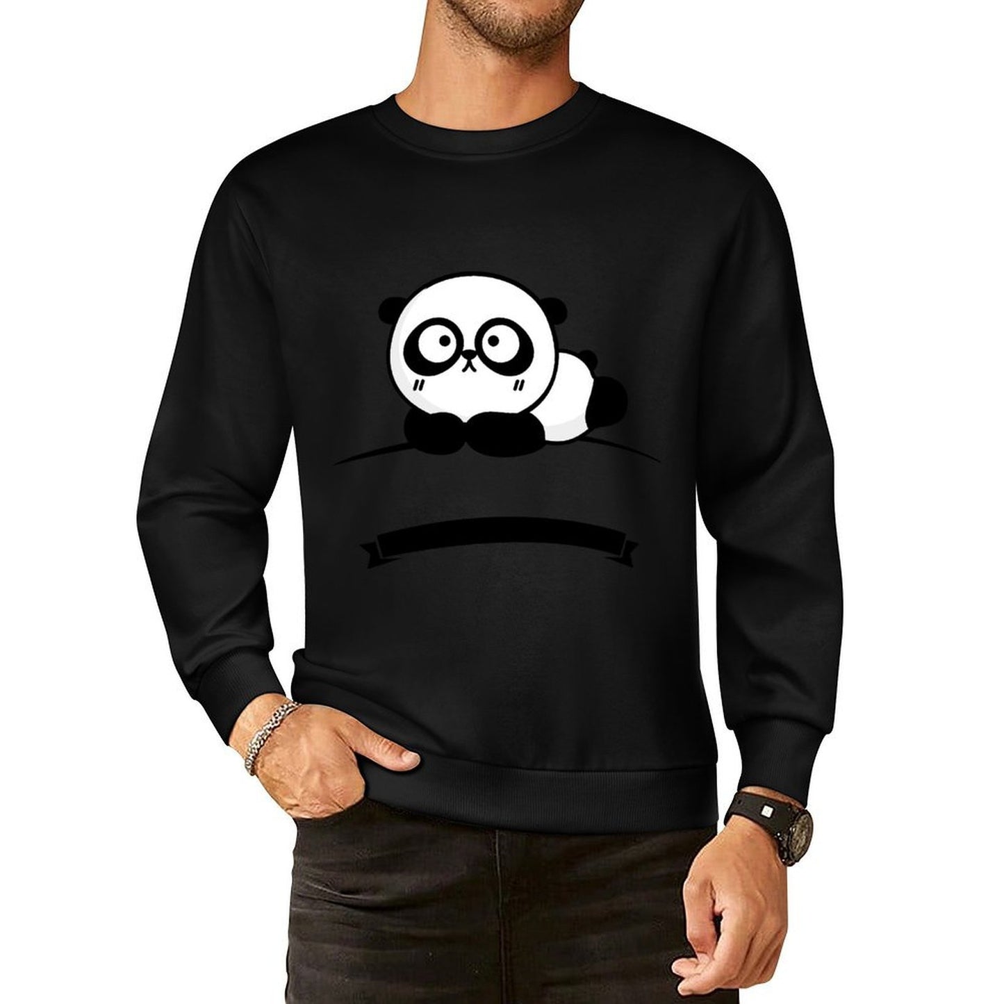 Front Patterned Long Sleeve TopStandard Fitted