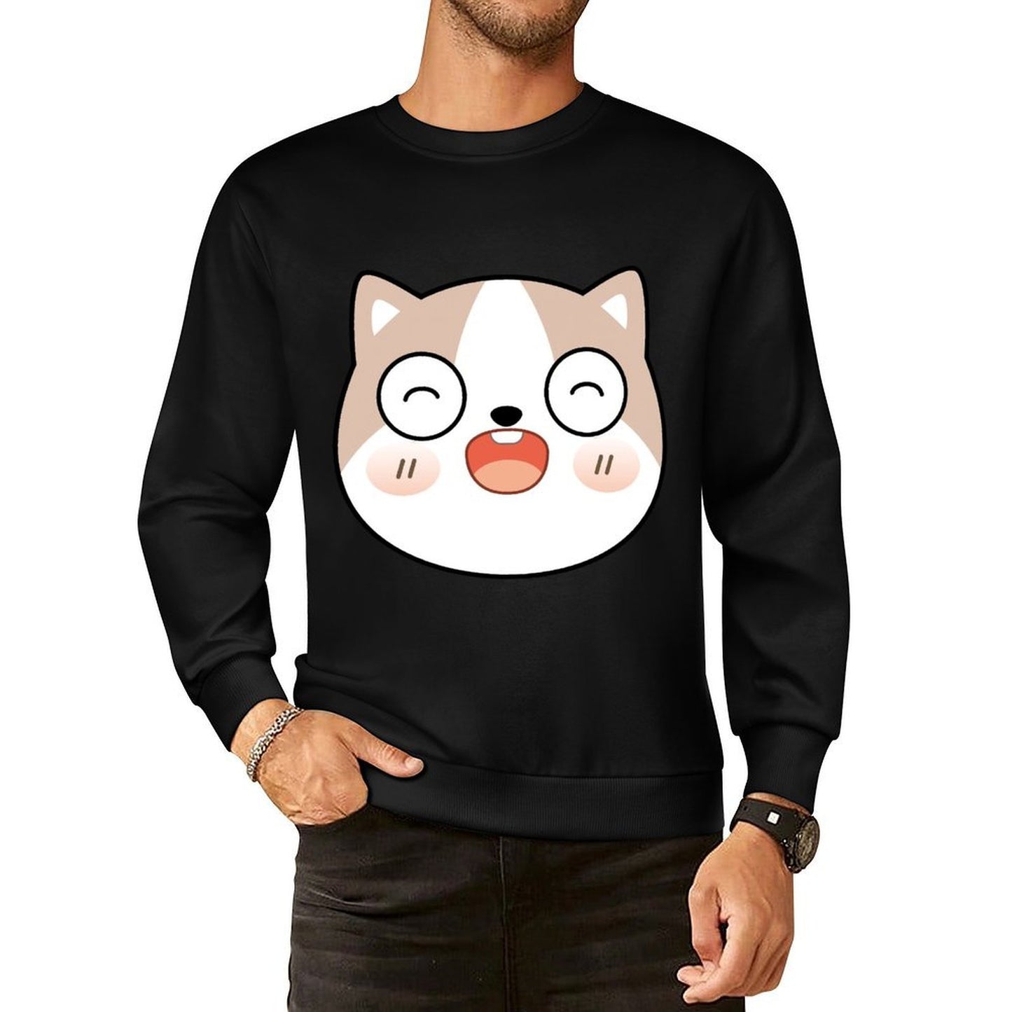 Front Patterned Long Sleeve TopEveryday Casual