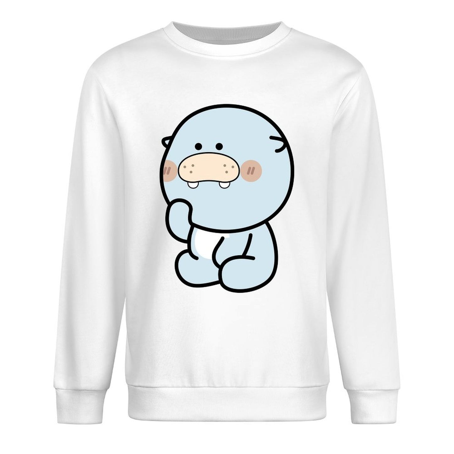 Front Patterned Long Sleeve TopSolid Oversized