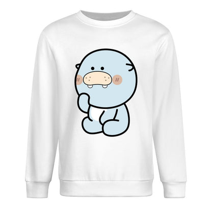 Front Patterned Long Sleeve TopSolid Oversized