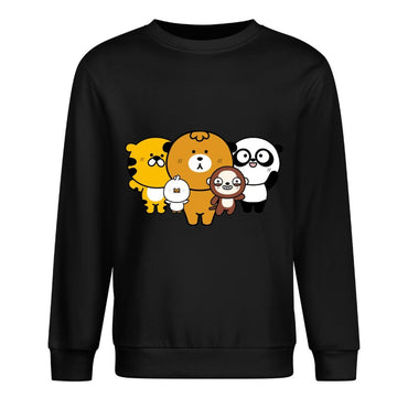 Front Patterned Long Sleeve TopMidweight Smooth Feel