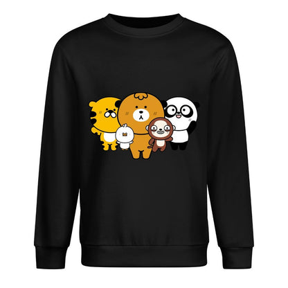 Front Patterned Long Sleeve TopMidweight Smooth Feel