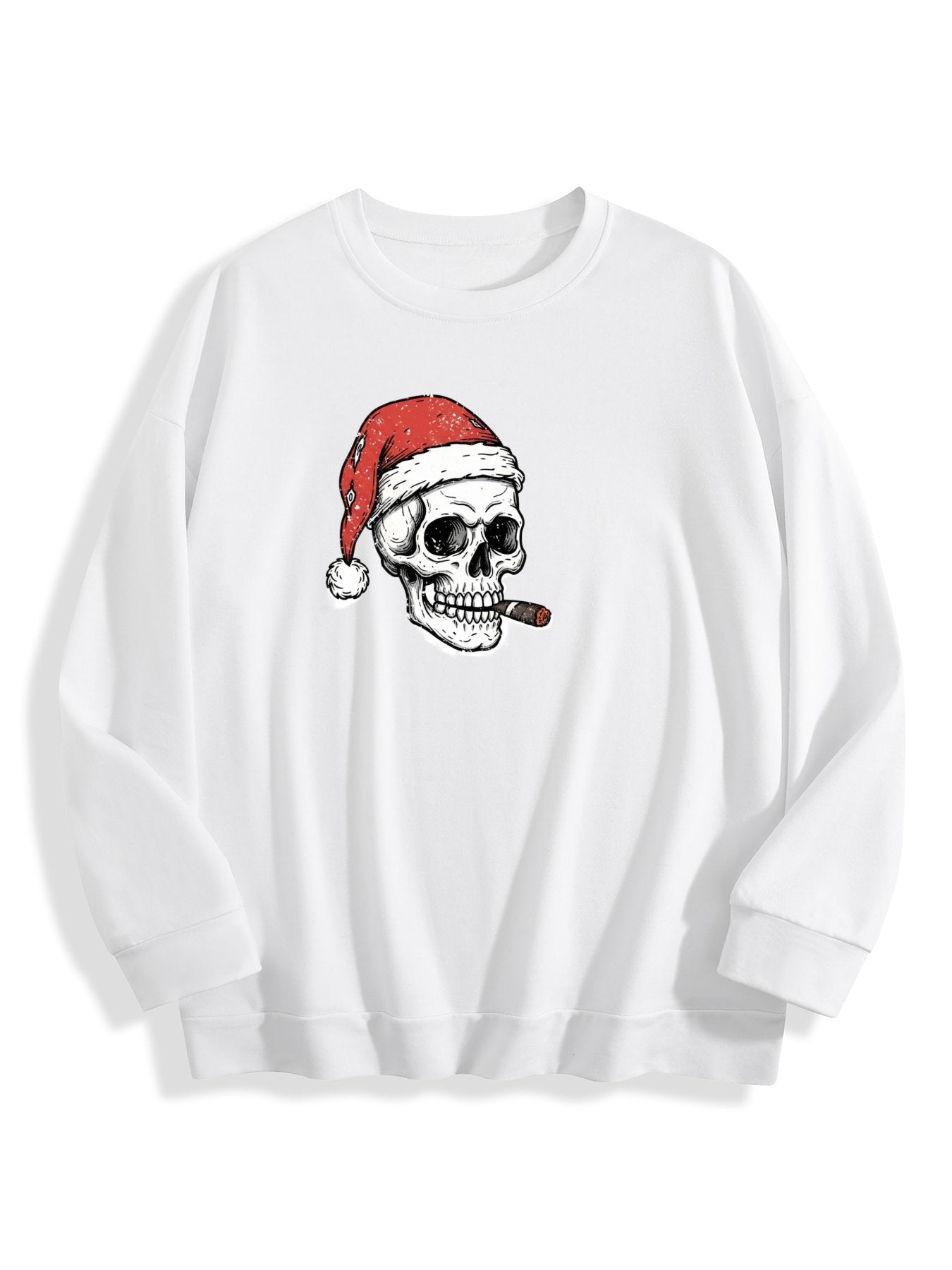 Customized Christmas-themed hoodies Skeleton smoking