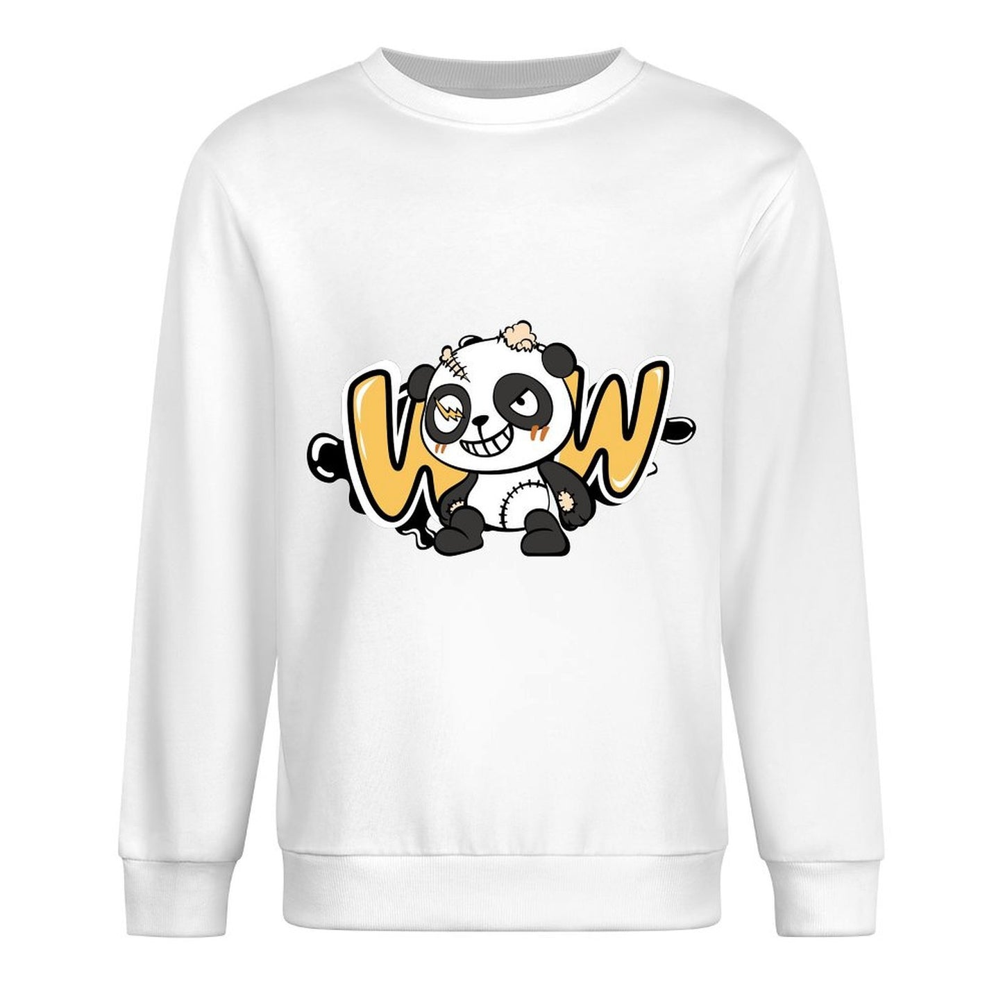 Front Patterned Long Sleeve TopCrew Neck Modern