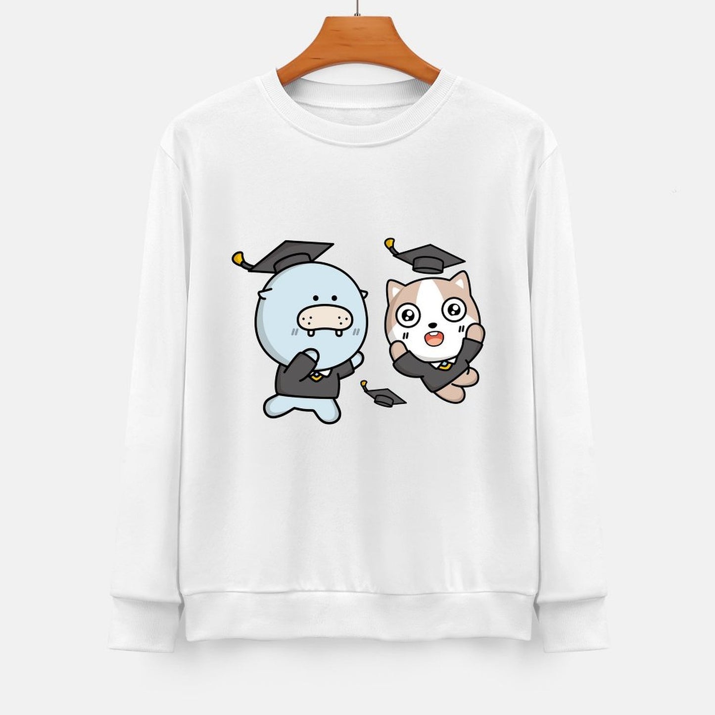 Front Patterned Long Sleeve TopRegular Minimal