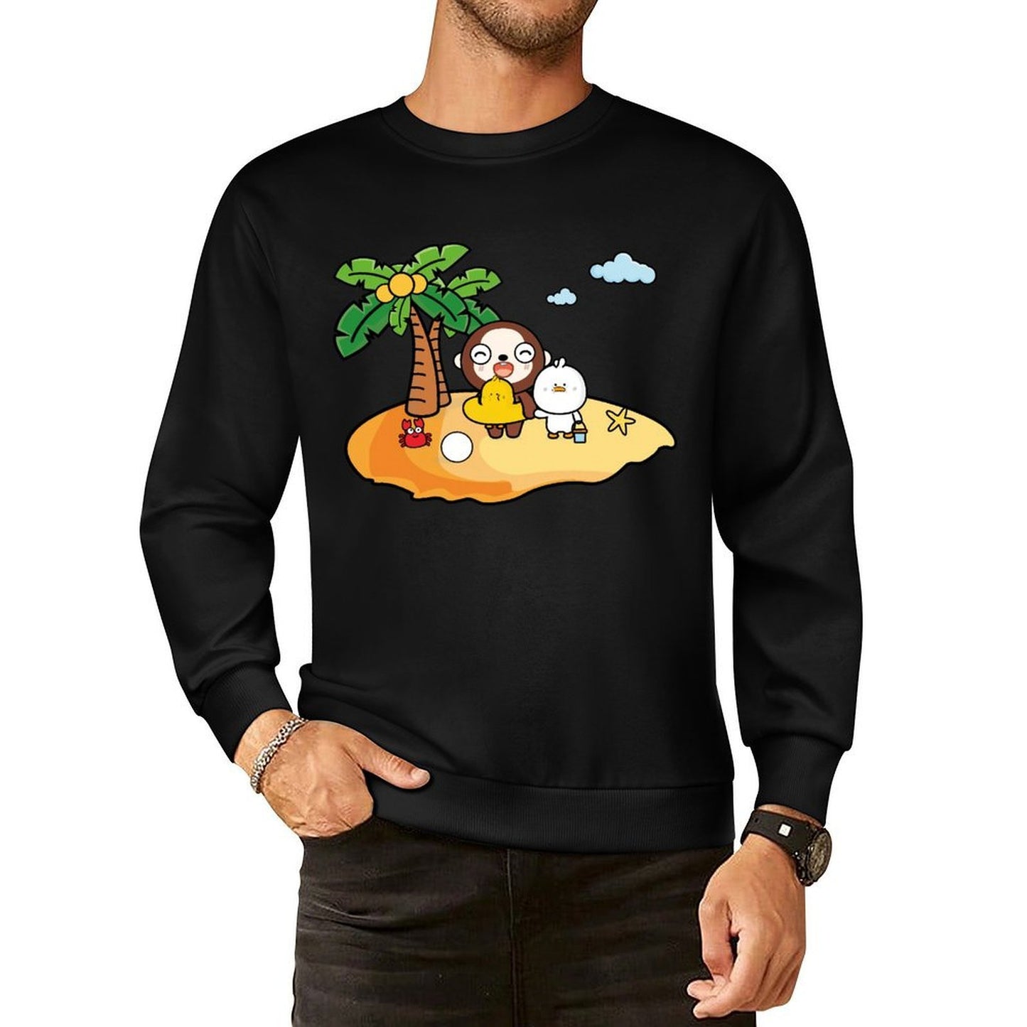 Front Patterned Long Sleeve TopSimpleFit Comfort