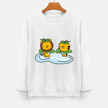 Front Patterned Long Sleeve TopPrinting PureStyle