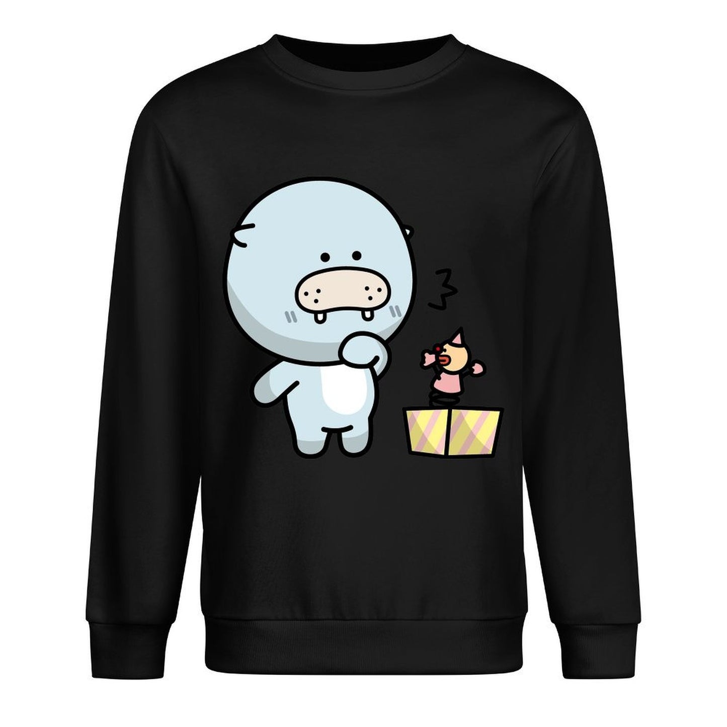 Front Patterned Long Sleeve TopCleanCut Oversized