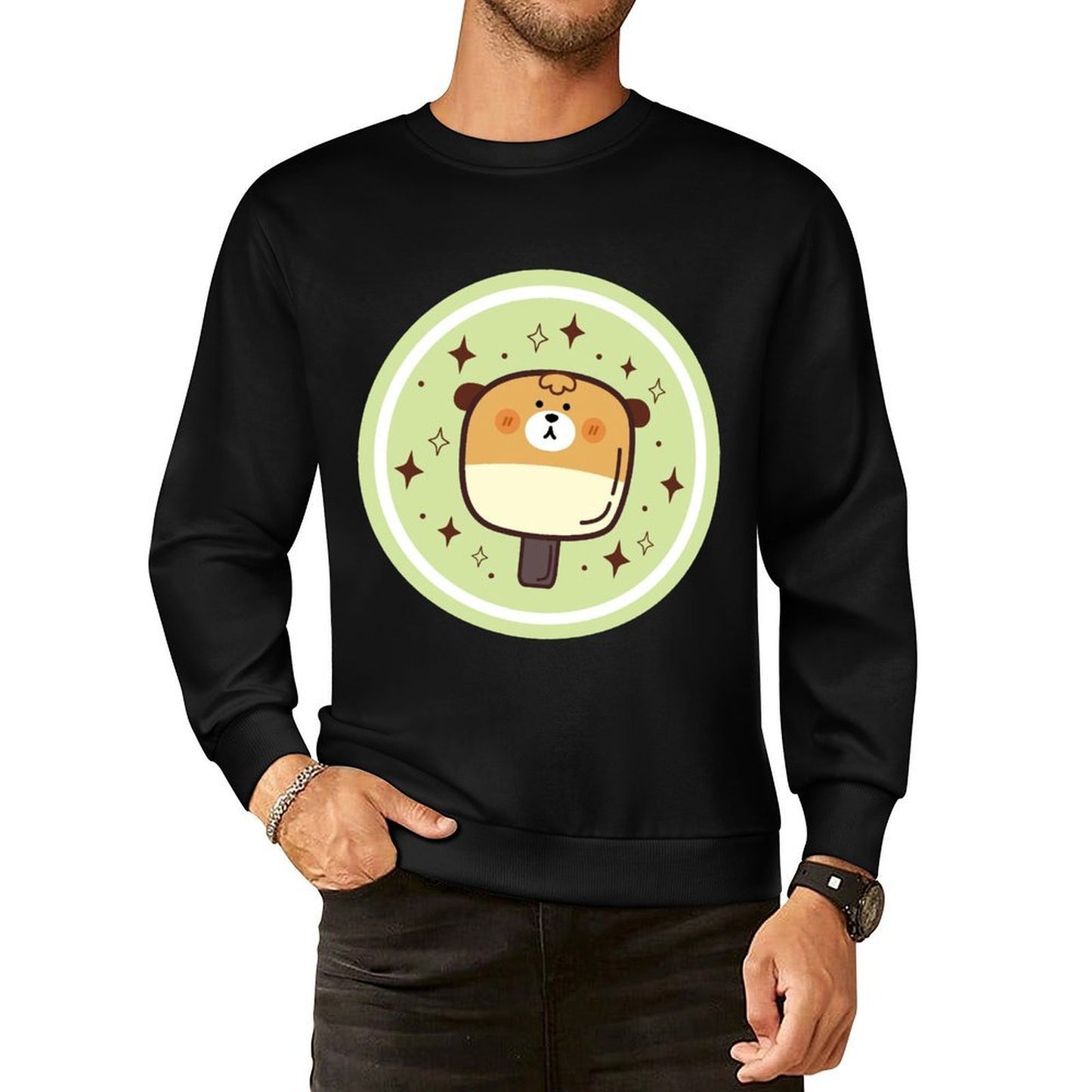 Front Patterned Long Sleeve TopPrint-Ready RegularFit