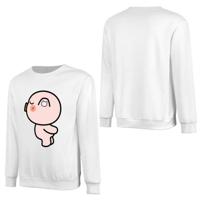 Front Patterned Long Sleeve TopFitted Plain