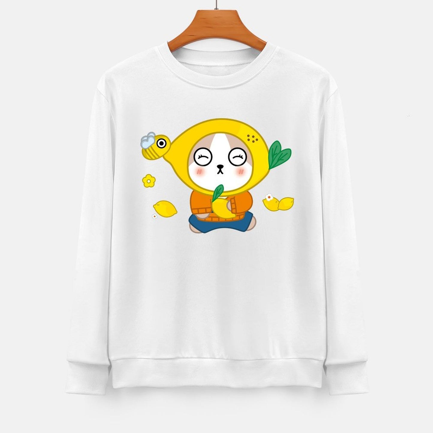 Front Patterned Long Sleeve TopComfort Unisex