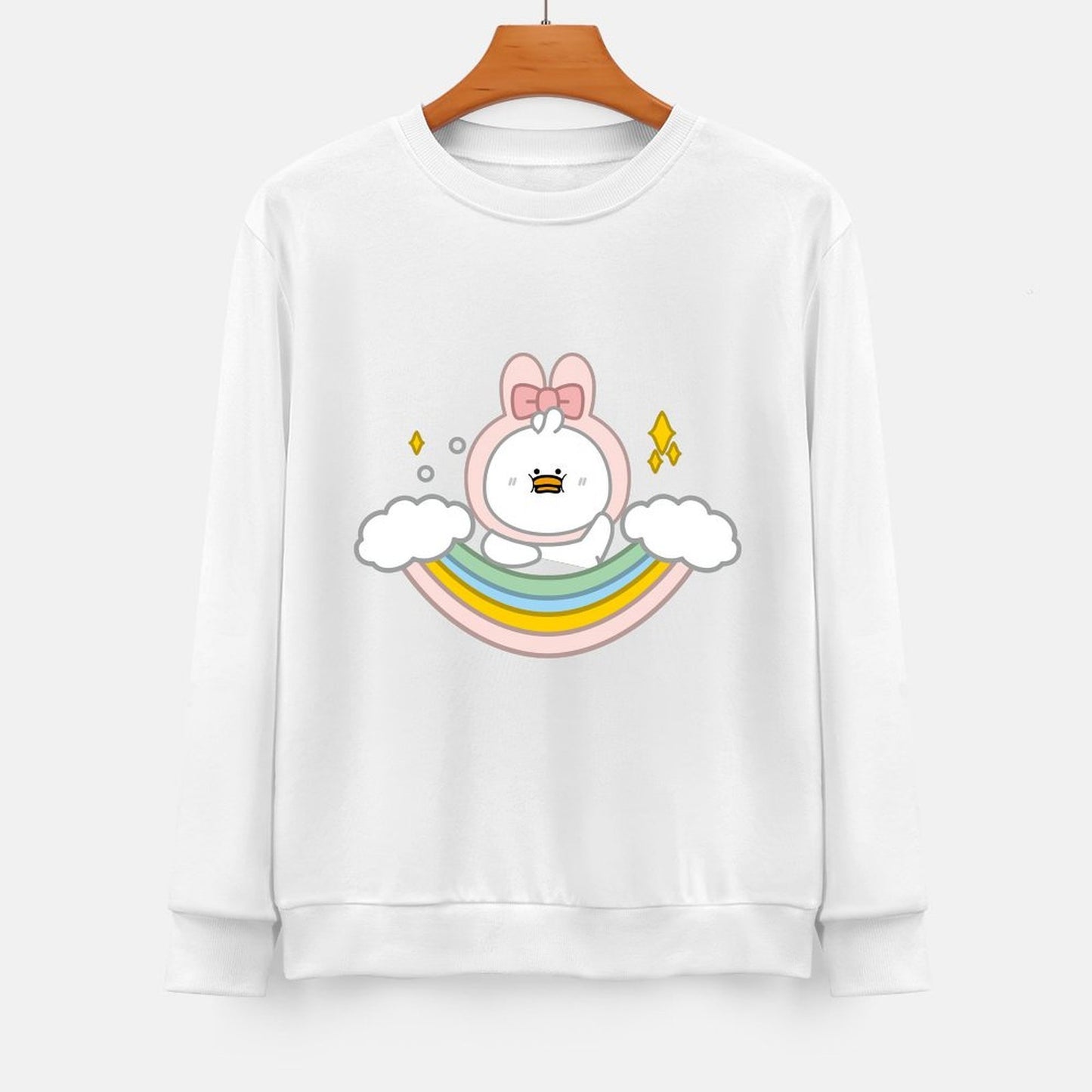 Front Patterned Long Sleeve TopClean Casual