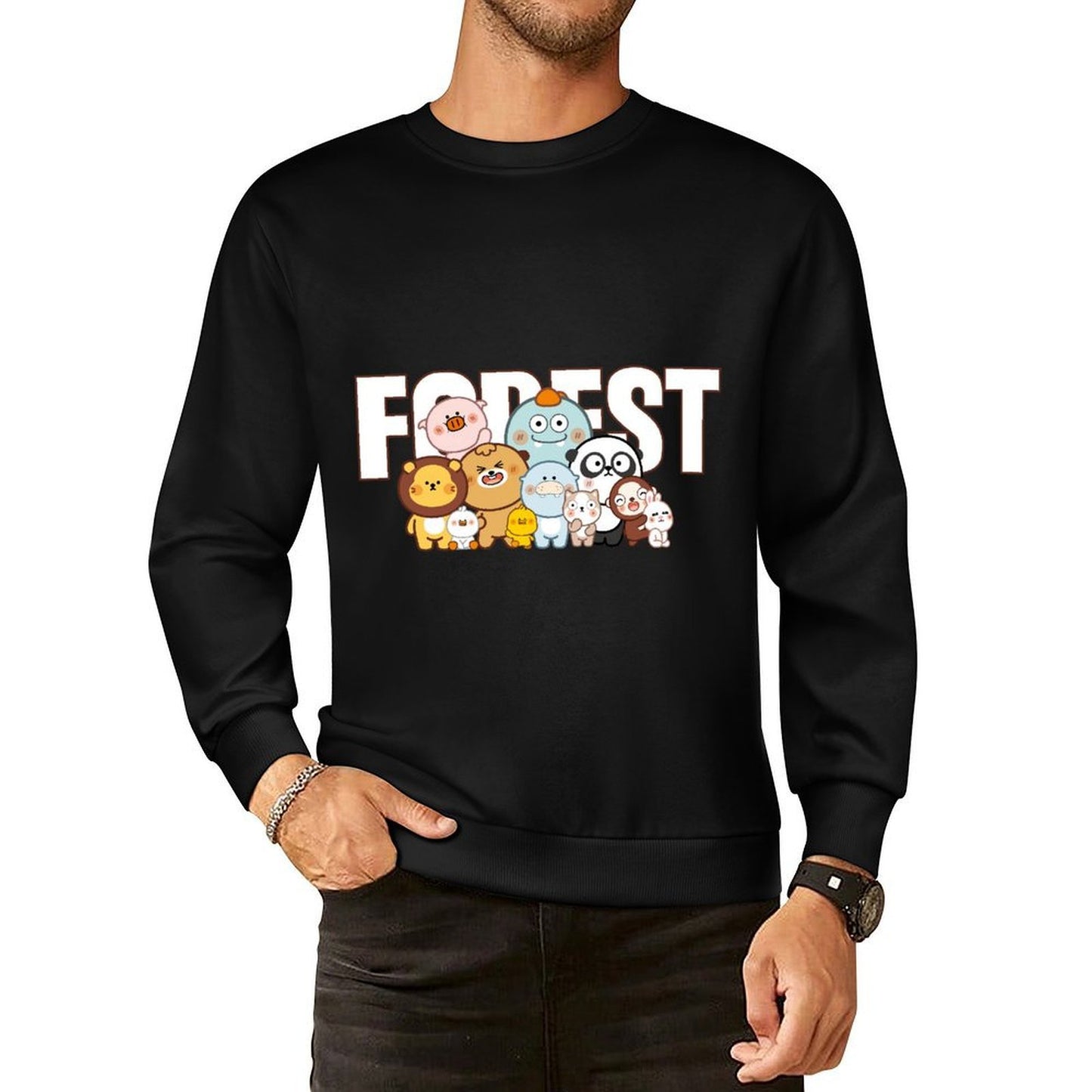 Front Patterned Long Sleeve TopComfort Essential