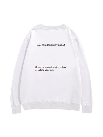 Round Neck Sweatshirt - Front Print Support personalized design