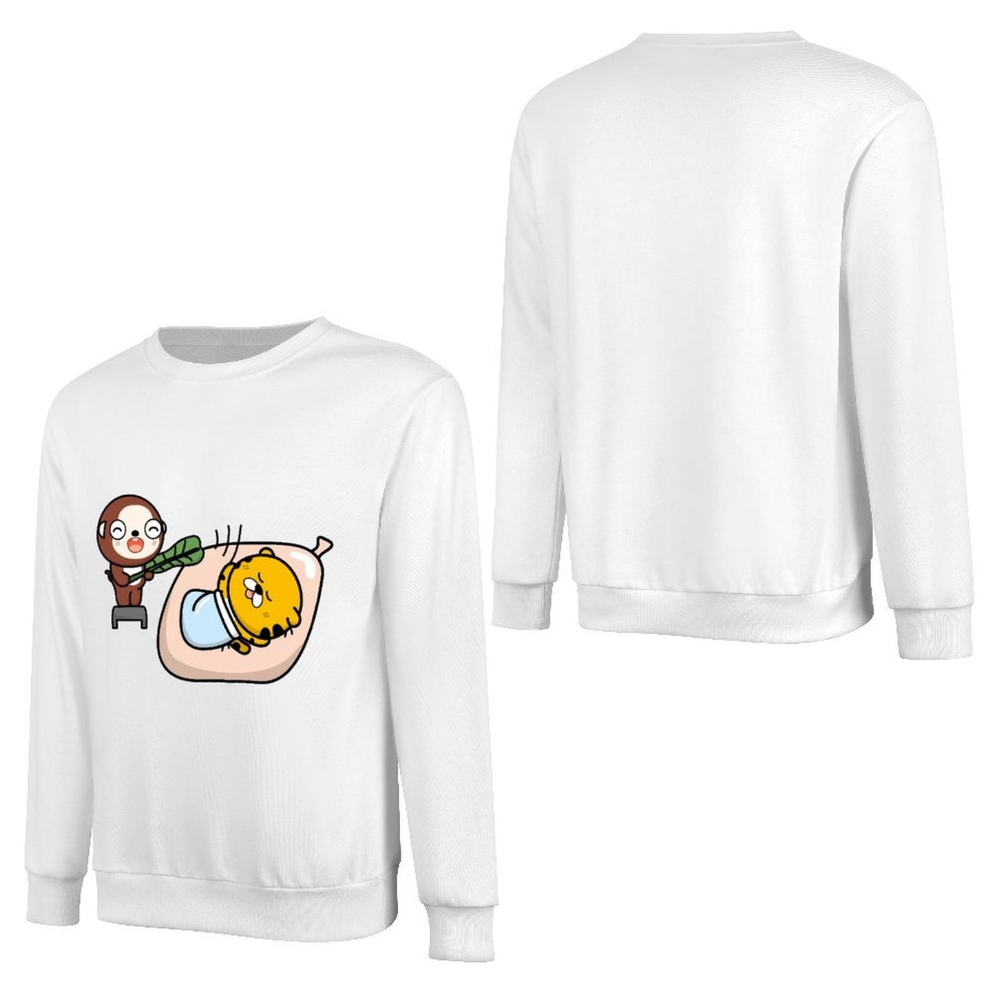 Front Patterned Long Sleeve TopComfortSeries Crew Neck