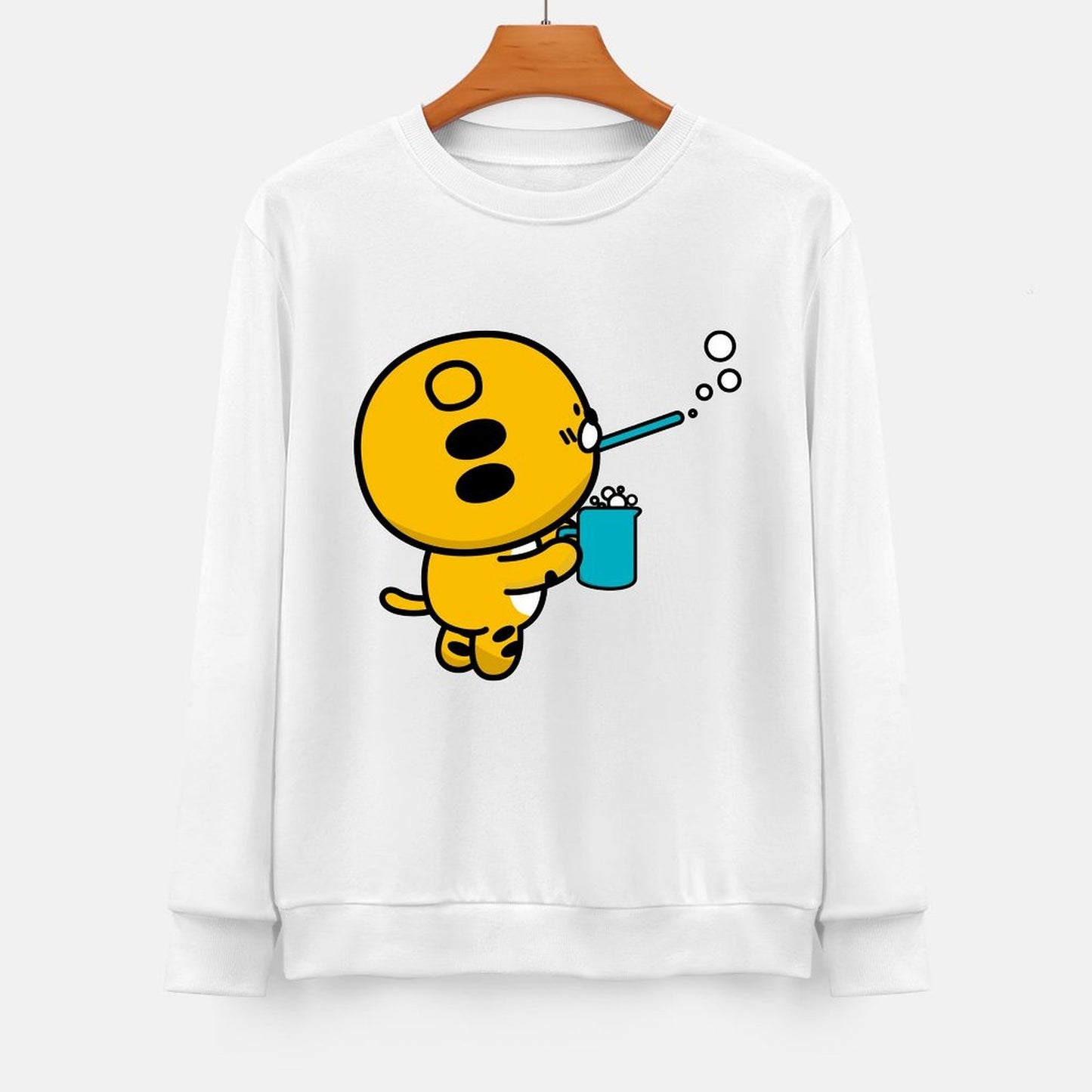 Front Patterned Long Sleeve TopSmooth Feel Fade-Resistant