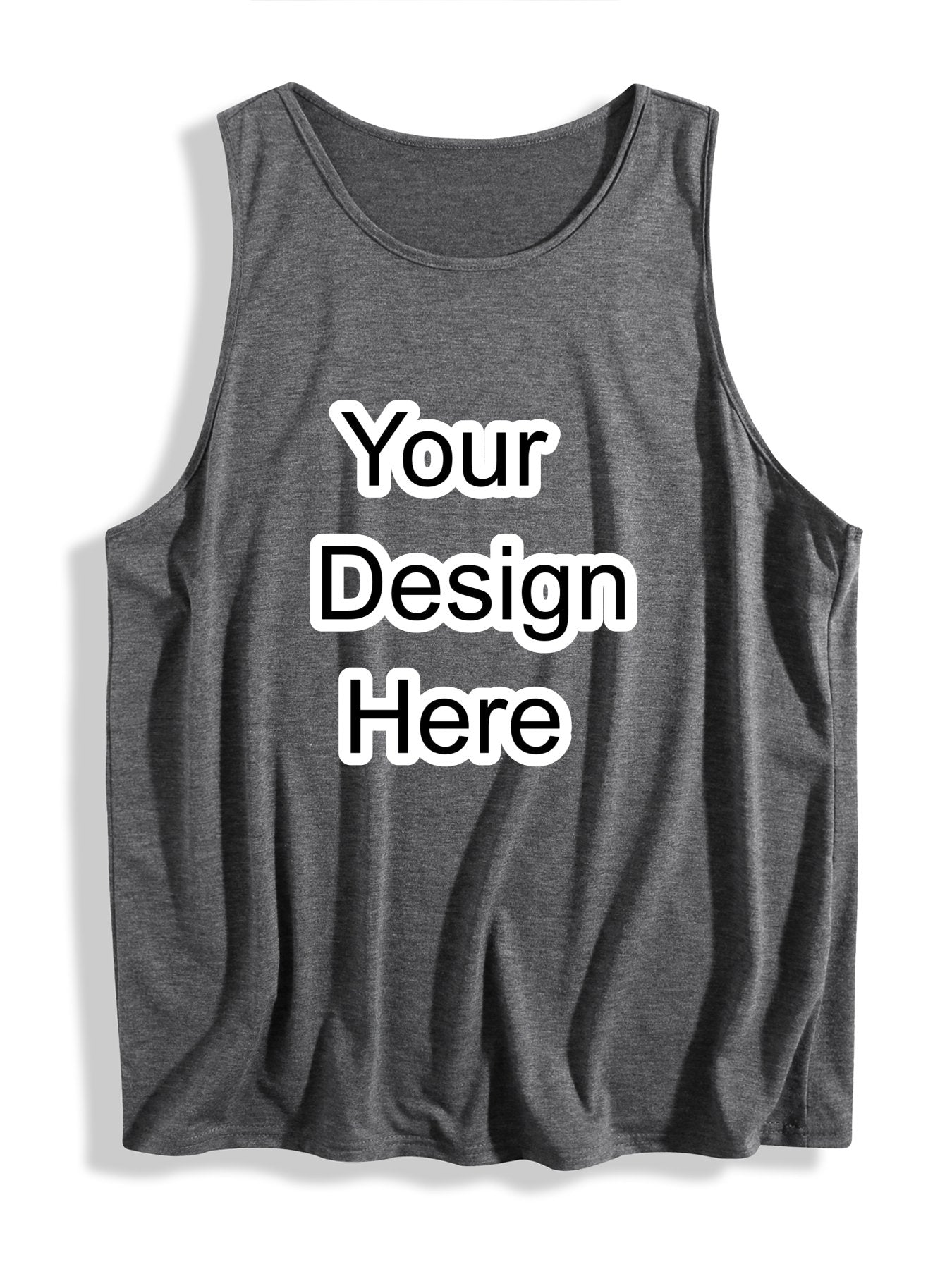 Custom-made dark gray comfortable and breathable women's sleeveless T-shirt