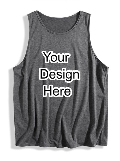 Custom-made dark gray comfortable and breathable women's sleeveless T-shirt