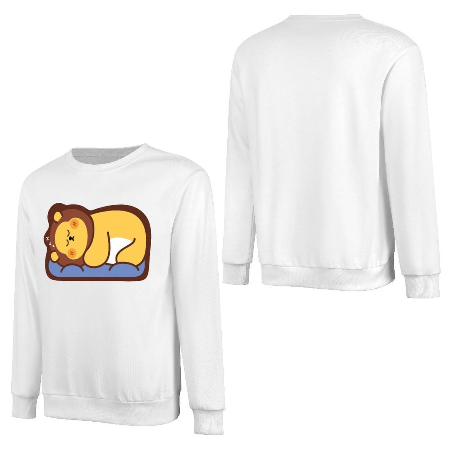 Front Patterned Long Sleeve TopEssential Crewneck