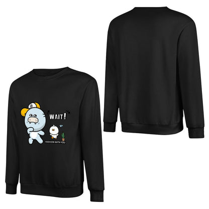 Front Patterned Long Sleeve TopSmooth Feel Heat-Transfer