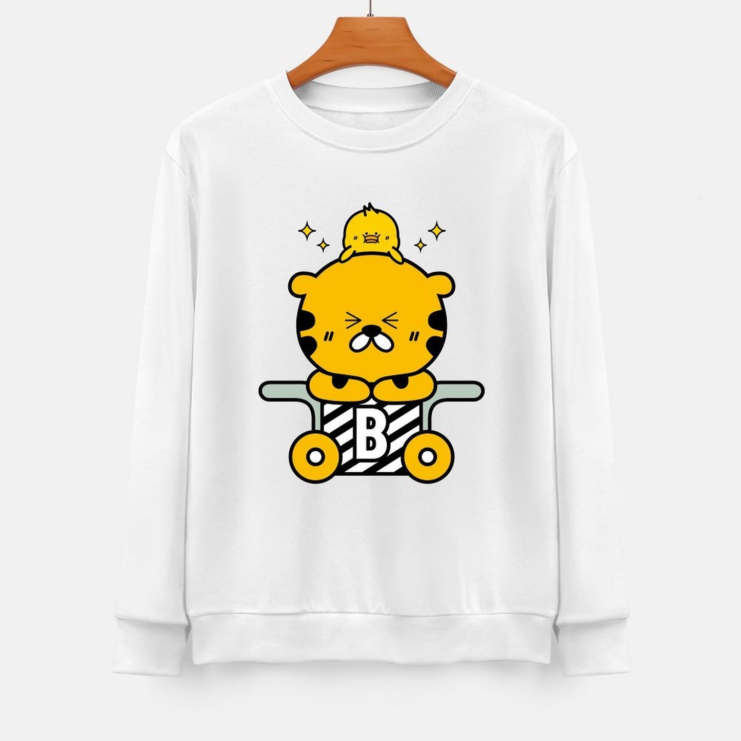 Front Patterned Long Sleeve TopCotton EasyWear