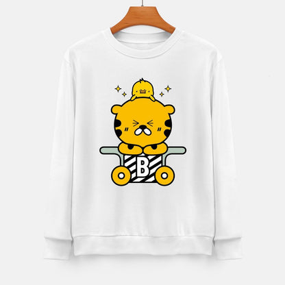 Front Patterned Long Sleeve TopCotton EasyWear