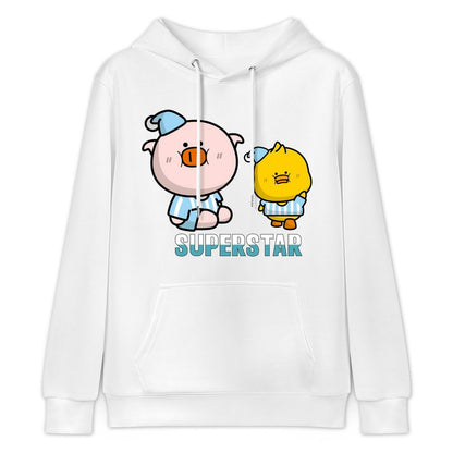 Pure Solid Front Graphic Hoodies