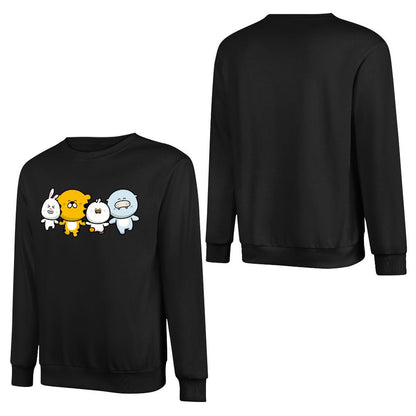 Front Patterned Long Sleeve TopCrewneck Minimalist