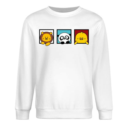 Front Patterned Long Sleeve TopCrewneck Solid