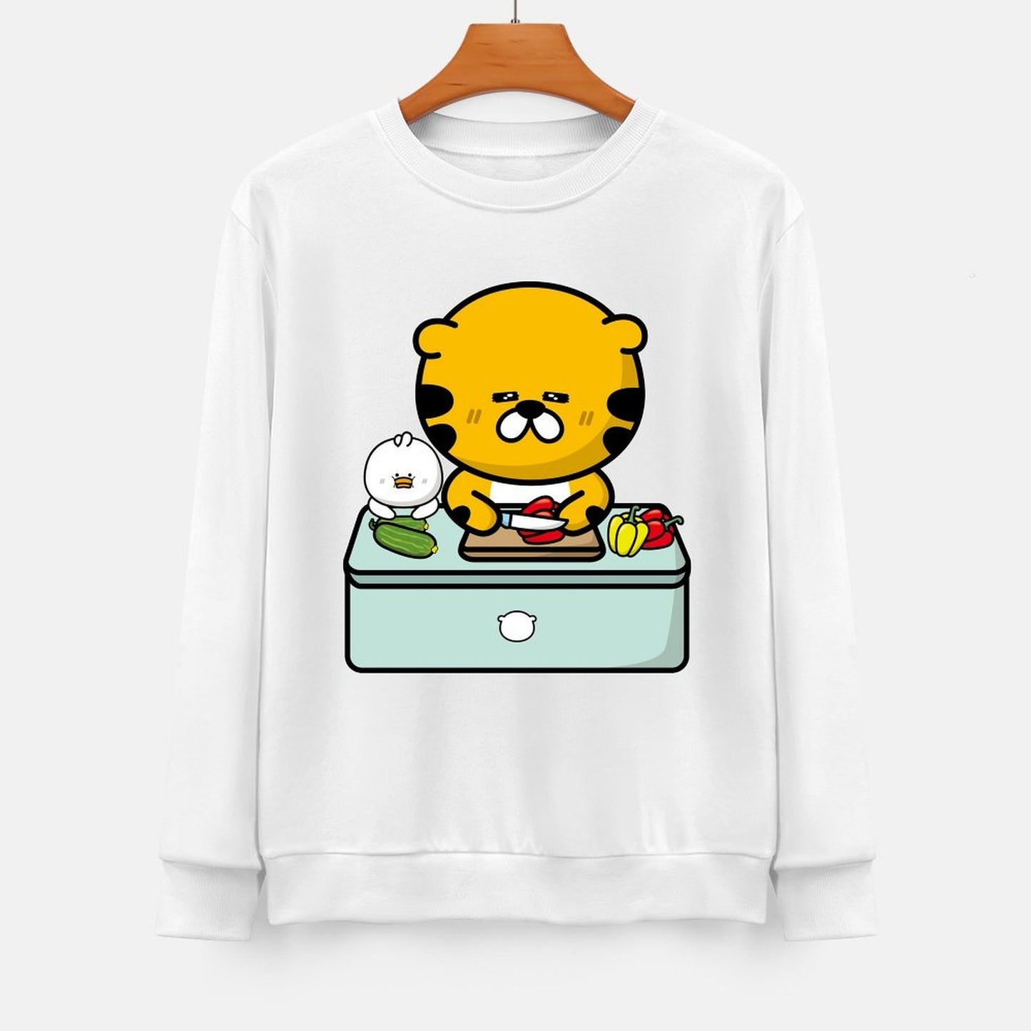 Front Patterned Long Sleeve Top Soft-Touch Logo-Ready